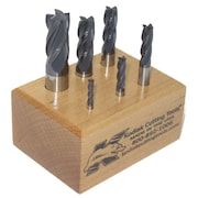 Kodiak Cutting Tools 4 Flute Carbide End Mill Set, 6pc 1/8-1/2 56310007